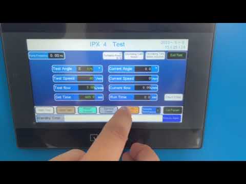 कंपनी के वीडियो के बारे में IEC 60529 IPX3/IPX4 oscillating tube with rotation table, control system and water tank